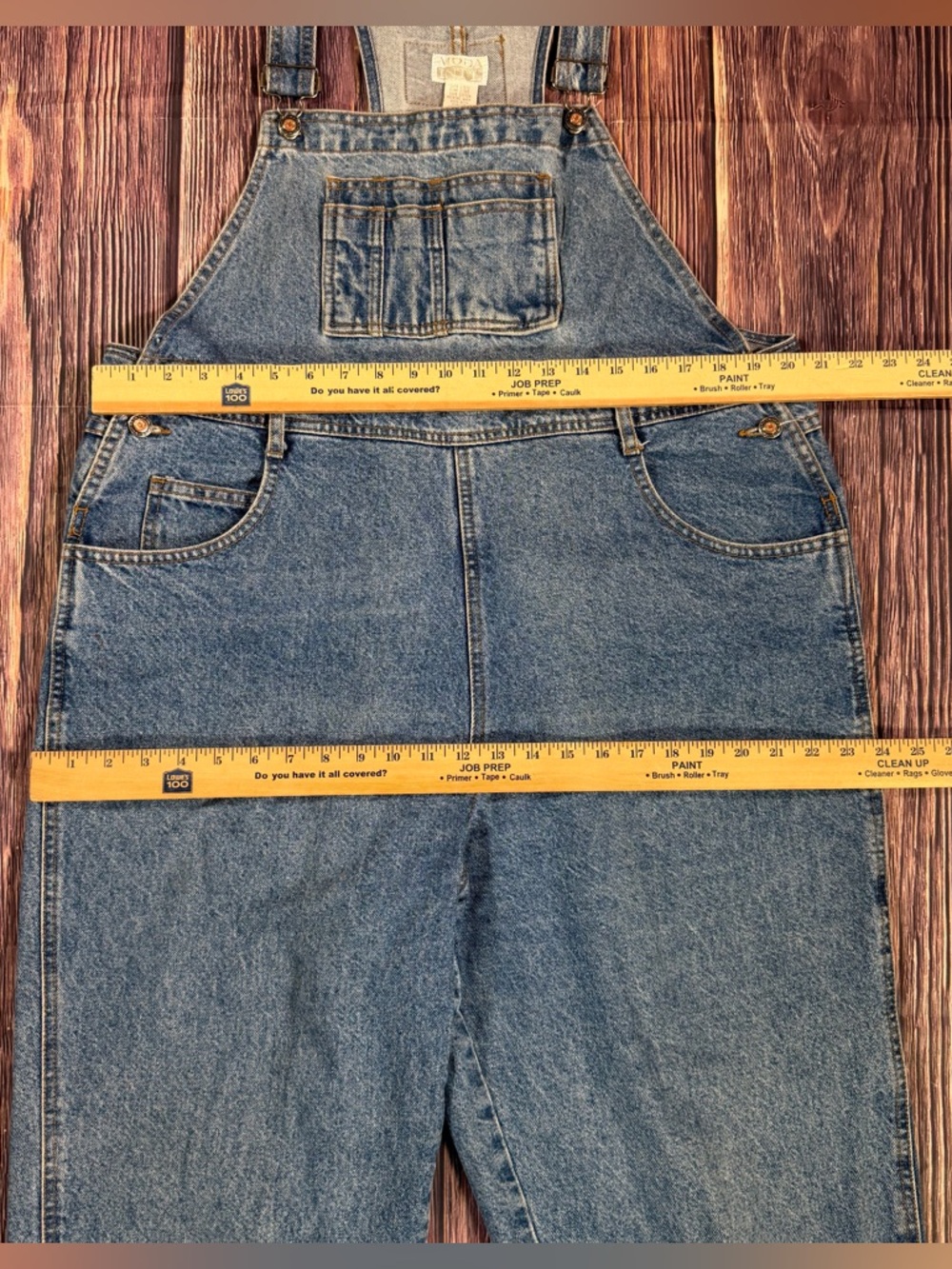 Vintage 90s Moda INTL International London Jean Blue Denim Bib Overalls XL/XXL - Picture 5 of 8